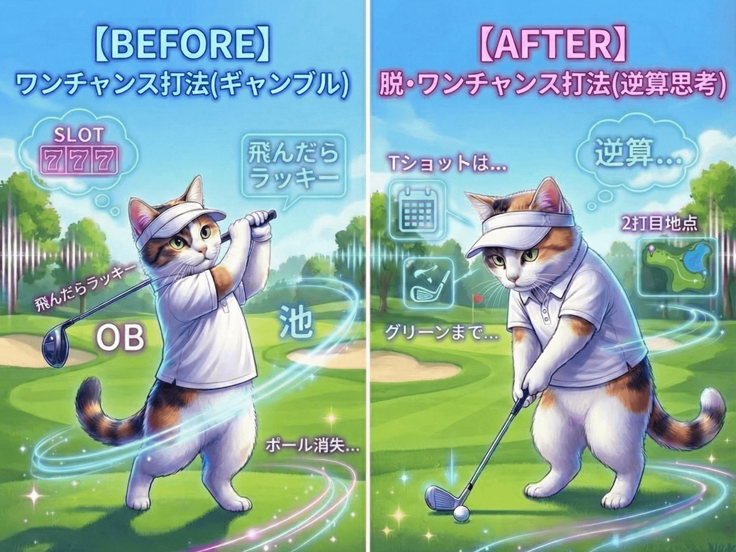 ゴルフは脱・〇〇〇○〇〇打法で上達する!?